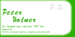 peter wolner business card